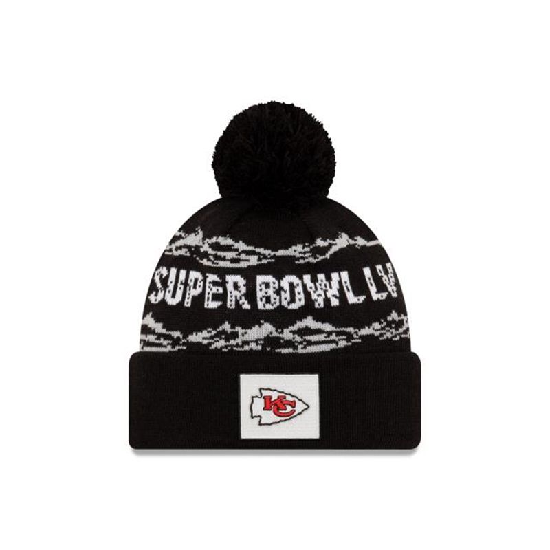 NFL Kansas City Chiefs Super Bowl Lv Pom Knit (QUV8957) - Black New Era Beanies